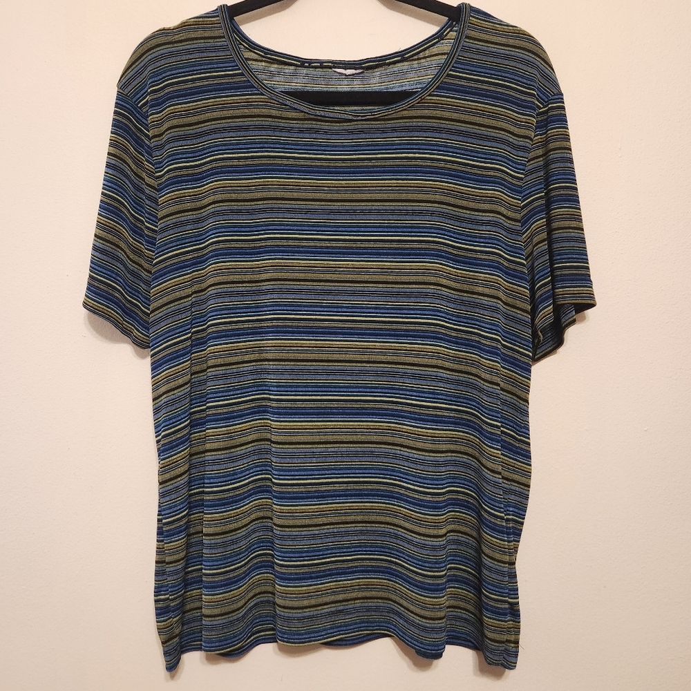 Sheer Striped Short Sleeve Tee